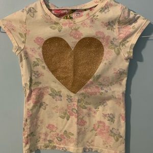 Girls Flower Design T-Shirt By Cherokee Size M